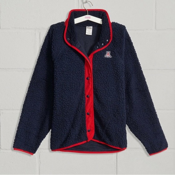 PINK Victoria's Secret Navy and Red Sherpa NIP - Picture 1 of 5